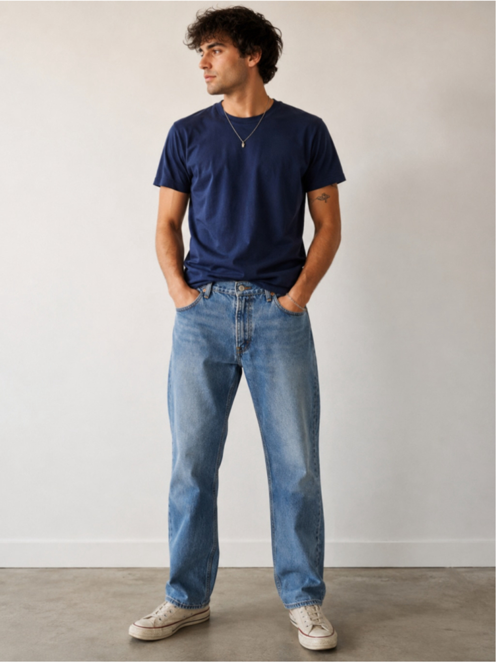Levi's 505 Men’s Regular Fit Straight Leg Jeans Stonewash Blue 32/34
